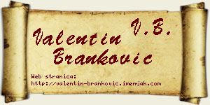 Valentin Branković vizit kartica